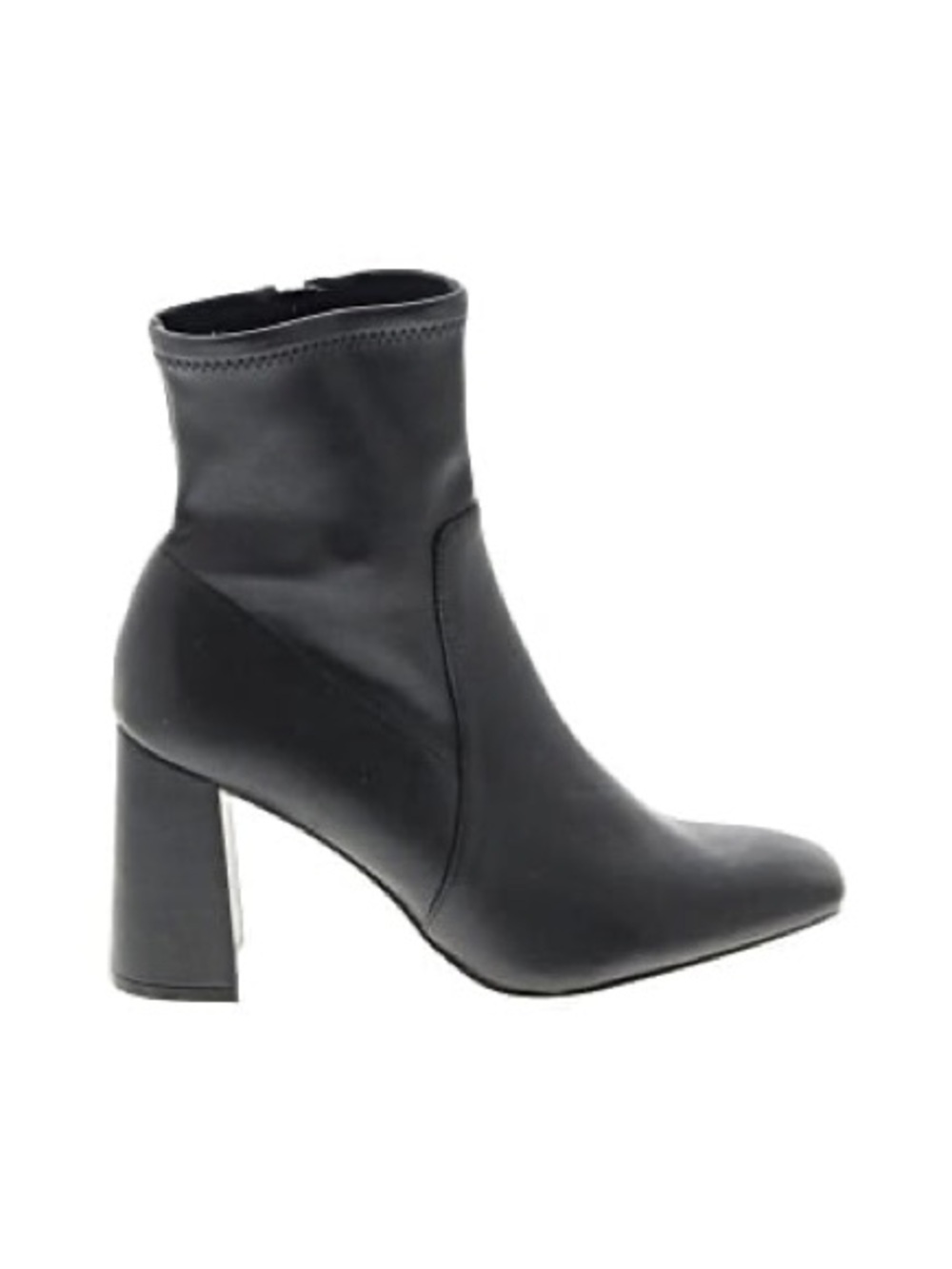 Express Black Leather Block Heel Ankle Boot